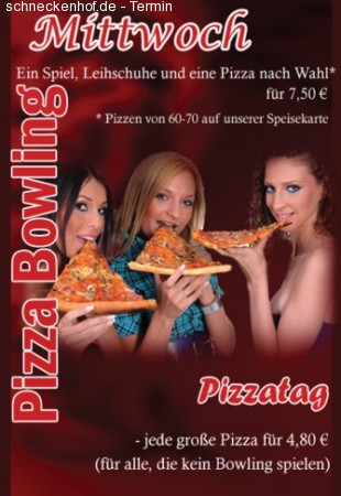 Pizza-Bowling Werbeplakat