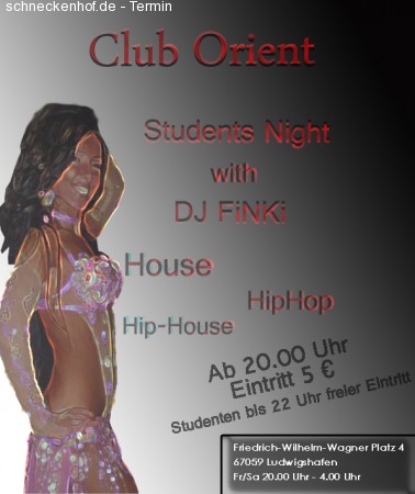 Club Orient Students Night Werbeplakat