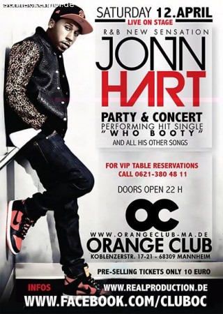 Jonn Hart Party & Concert Werbeplakat