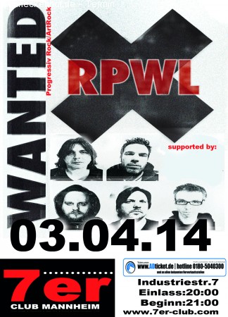 RPWL -Tour zum neuen Album „Wanted“ im F Werbeplakat