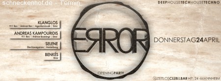 Error - Donnerstags-opening Party! Werbeplakat