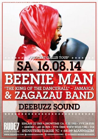 Beenie Man & Zagazau Band (live) Werbeplakat