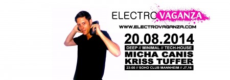 Electrovaganza • Micha Canis in the Mix Werbeplakat