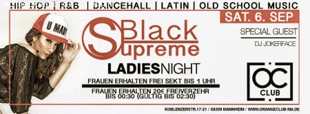Black Supreme - Ladies Night Werbeplakat