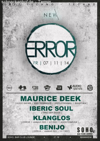 new ERROR mit MAURICE DEEK / Soho MA Werbeplakat