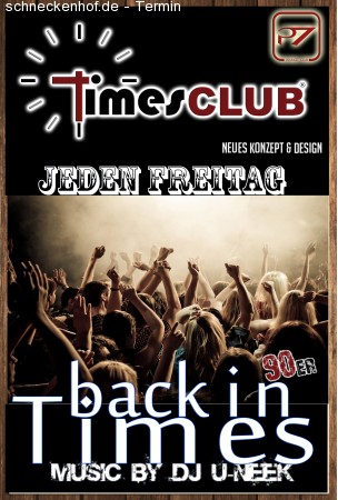 Back in Times mit DJ U-Neek Werbeplakat