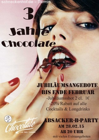 3 Jahre Chocolate Specials Werbeplakat