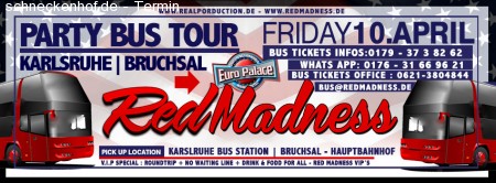 Karlsruhe Party Bus - Red Madness XXL Werbeplakat