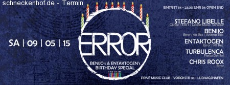 Error pres. Benijo's & Entaktogen's BDAY Werbeplakat