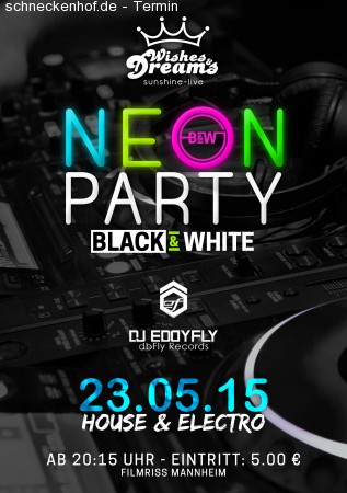 NEON Party - B&W Werbeplakat