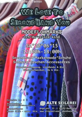 We Love To Secondhand You Modeflohmarkt Werbeplakat