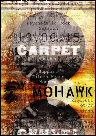 Psychedelic Rock: Carpet + Golden Means Werbeplakat