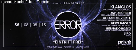 Error & Friends / Free Entry Techno! Werbeplakat