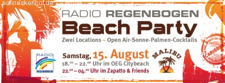 Radio Regenbogen BEACH PARTY Werbeplakat