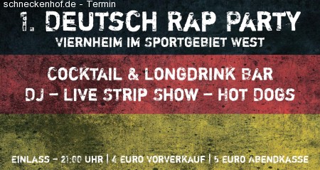 1. Deutsch Rap Party Viernheim im Sportg Werbeplakat