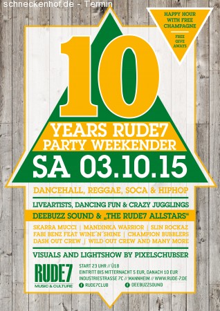 10 Years of Rude7 Club Werbeplakat
