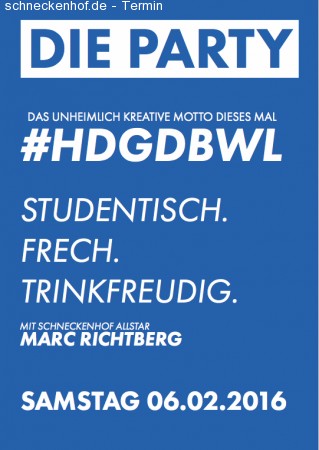 #HDGDBWL DIE PARTY. Werbeplakat