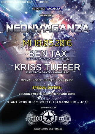 Neonvaganza ♥ Ben Tax & Kriss Tuffer Werbeplakat