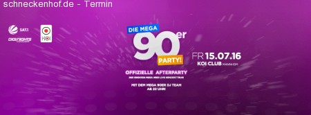 Die Mega 90er Live! Aftershowparty Werbeplakat