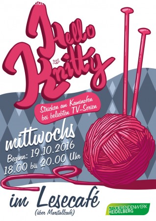 Hello Knitty - Der Stricktreff Werbeplakat