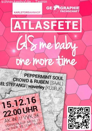 Atlasfete - GIS me baby one more time! Werbeplakat
