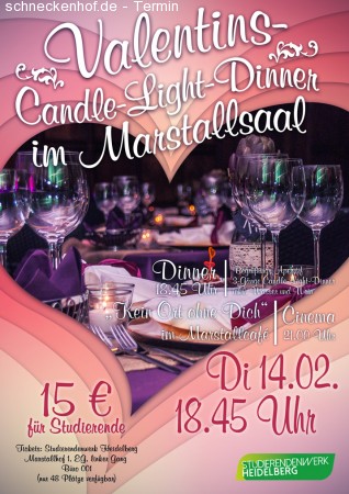 Valentins Candle Light Dinner & Cinema Werbeplakat