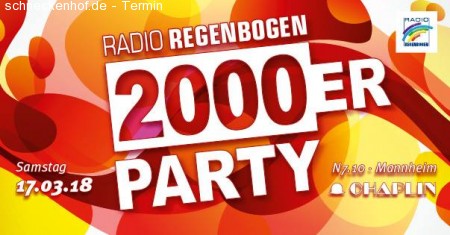 2000er Party Radio Regenbogen Werbeplakat