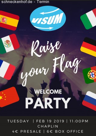 VISUM Welcome Party - Raise your Flag! Werbeplakat