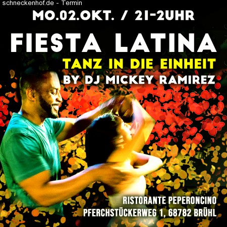 Fiesta Latina . Tanz in die Einhiet Werbeplakat
