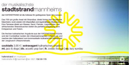 Eröffnung Hafenstrand Werbeplakat