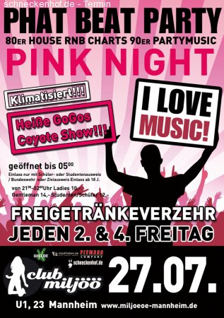 Phat Beat Party Pink Night Werbeplakat