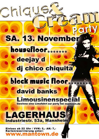 Chique & Cream Party Werbeplakat