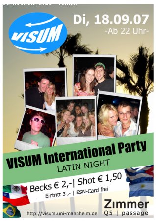 VISUM International Party Werbeplakat