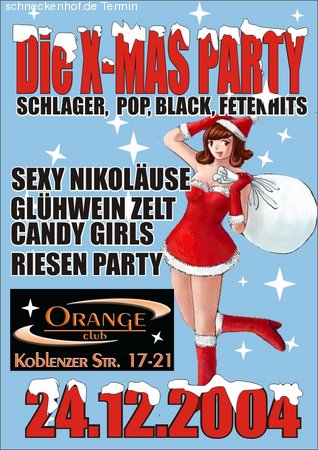 Die X-MAS Party Werbeplakat