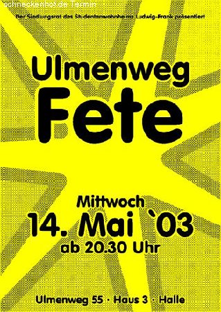 Die gro&szlig;e Wohnheimfete Werbeplakat
