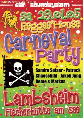 Reggae&House Carneval Werbeplakat