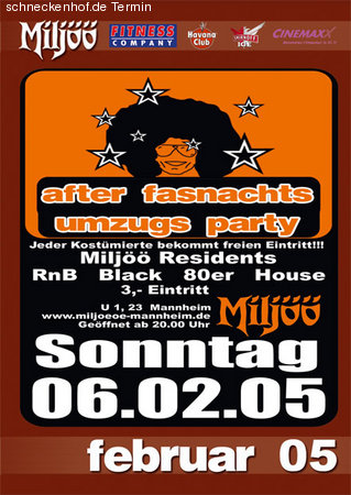 After Faschingsumzugs Party Werbeplakat
