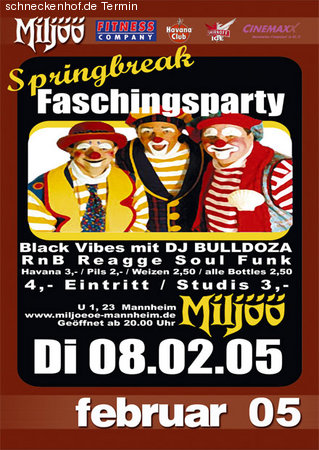 Springbreak Faschingsparty Werbeplakat