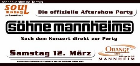 After Party Der S&ouml;hneMannheims Werbeplakat