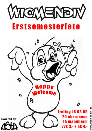 Erstsemesterfete Werbeplakat