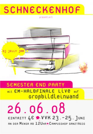 Semesterendfete Werbeplakat