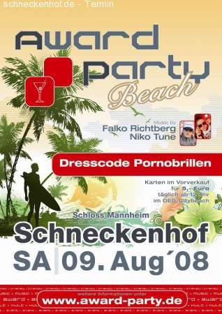AWARD PARTY BEACH Werbeplakat