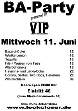 BA-Party Werbeplakat