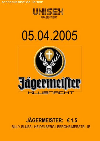 Unisex pr&auml;s. J&auml;germeister-Klub Werbeplakat