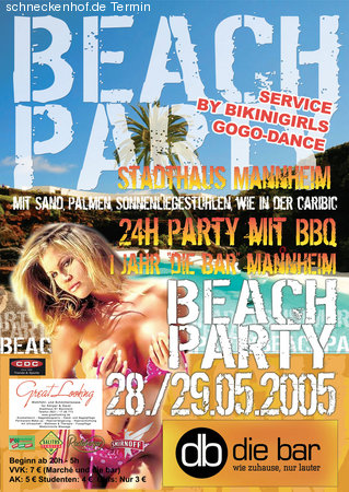 Beach Party mit BBQ Werbeplakat