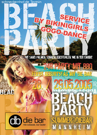 Beach Party mit BBQ Werbeplakat