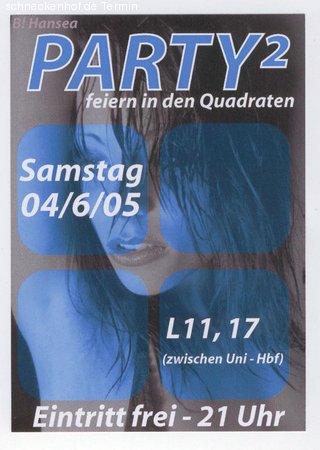 Party im Quadrat Werbeplakat
