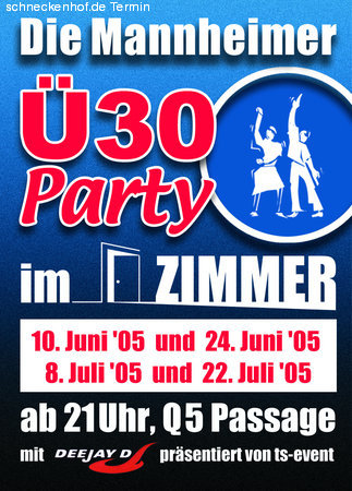 Die Mannheimer &Uuml;-30 Party Werbeplakat