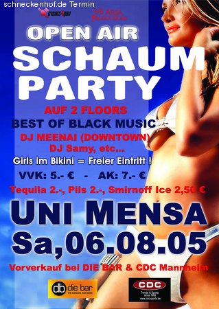 Open Air SchaumParty  Werbeplakat