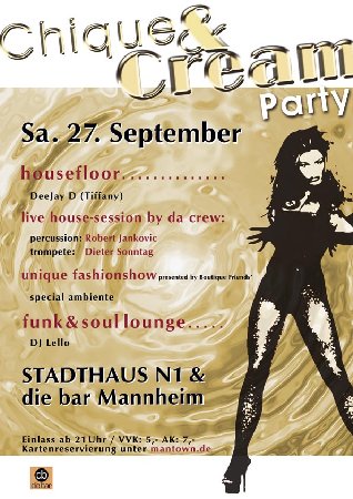 Chique & Cream Party Werbeplakat